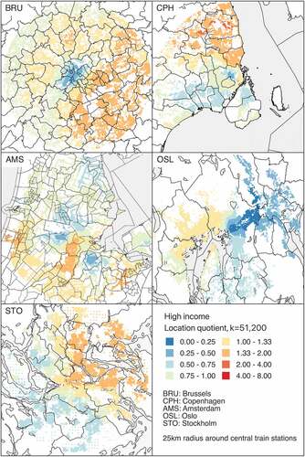 Figure 10. Location quotients for affluence at k = 51,200