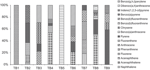 FIGURE 1 The profiles of PAHs in tea-based food drinks.