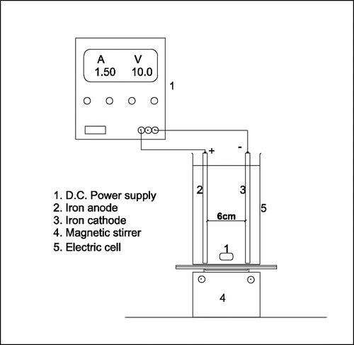 Figure 1. Electro-Fenton (EF) experimental set-up.