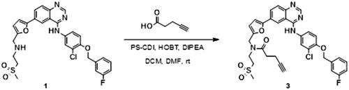 Scheme 4. Synthesis of analogue 3. Reagents and conditions: (a) PS-CDI, HOBT, DIPEA, DCM, DMF, rt.