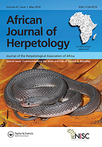 Cover image for African Journal of Herpetology, Volume 67, Issue 1, 2018
