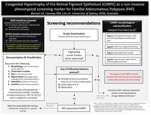 Figure 1 FAP-associated CHRPE screening recommendations.