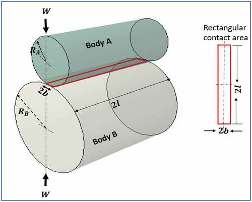 Figure 1. Contact between two cylindrical surfaces (Chula, Citation2017).