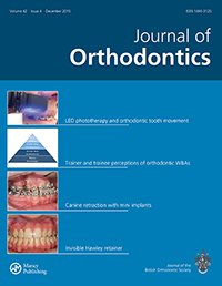Cover image for Journal of Orthodontics, Volume 42, Issue 4, 2015