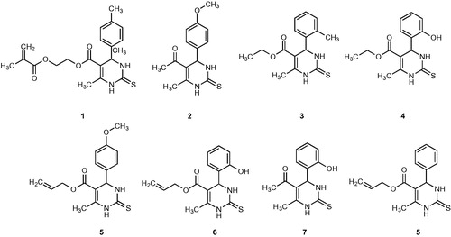 Figure 1. Chemical formula cyclic thioureas 1–8.