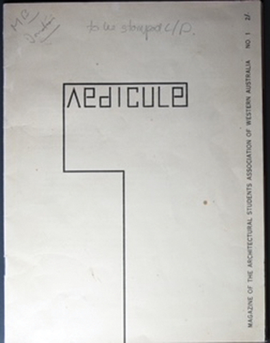 Figure 6. Aedicule issue 1, 1960. State Library of Western Australia.