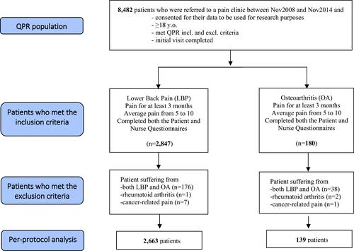 Figure 1 Flow of participants from the Quebec Pain Registry included in the present analysis.