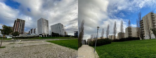Figure 4. New developments in the outer Lisbon parish of Lumiar. Solyd’s Altear project (left) and Hera Residences (right) representing investment from a British fund. Source: Photos by author.