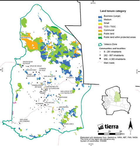 Figure 3. Areas affected by the 2019 forest fires according to land tenure classes (Tierra, Citation2019). Reproduced with permission of Tierra.