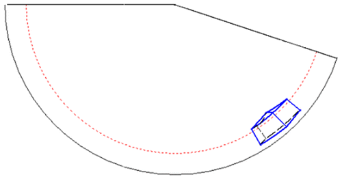 Figure 17. Multicentre inverse panorama with the horizon height of 20 m and with the radius r s of 150 m.