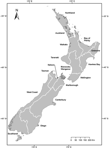 Fig. 1 New Zealand jurisdictional regions for freshwater management.