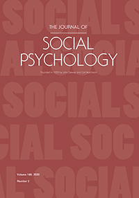 Cover image for The Journal of Social Psychology, Volume 160, Issue 2, 2020