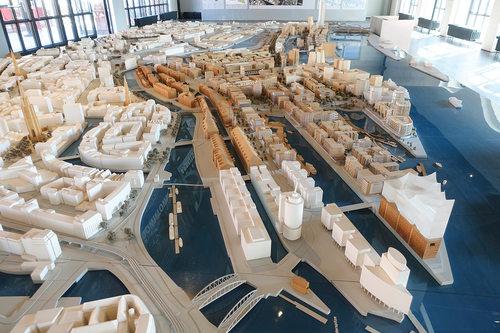 Figure 7. The Hamburg Kesselhaus in Hafencity is an information centre for the area and its regeneration run by HCH, including a 1:500 model of the entire development (image Matthew Carmona).