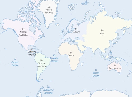 FIGURE 6. The Bodleian-Parsons web map application displays a global graphic index on launching (Image: Bodleian Libraries).