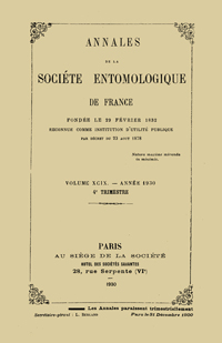 Cover image for Annales de la Société entomologique de France (N.S.), Volume 99, Issue 4, 1930