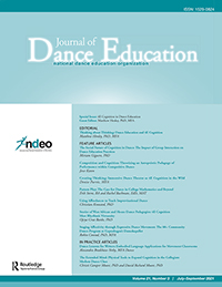 Cover image for Journal of Dance Education, Volume 21, Issue 3, 2021