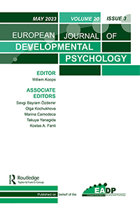 Cover image for European Journal of Developmental Psychology, Volume 20, Issue 3, 2023