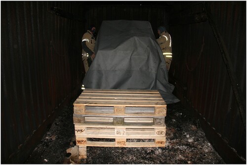 Figure 4. Covering the items while the clock is ticking, where the fire personnel had one minute.