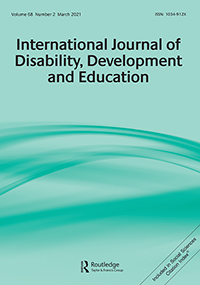 Cover image for International Journal of Disability, Development and Education, Volume 68, Issue 2, 2021