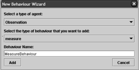 FIGURE 5 Graphic interface of the behavior generator agent.