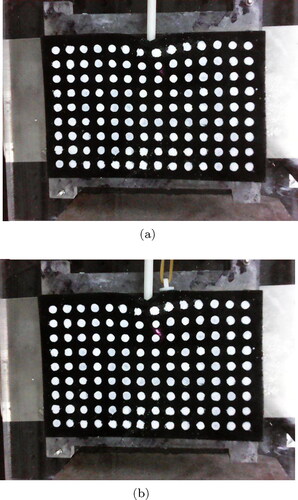 Figure 12. Deformation of phantom under different constraints. (a) Deformation of phantom without spring constraint. (b) Deformation of phantom with spring constraint produced by two rubber bands.