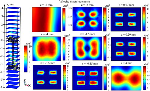 Figure 5. Simulation results of Model 7. Distribution of the velocity flow.