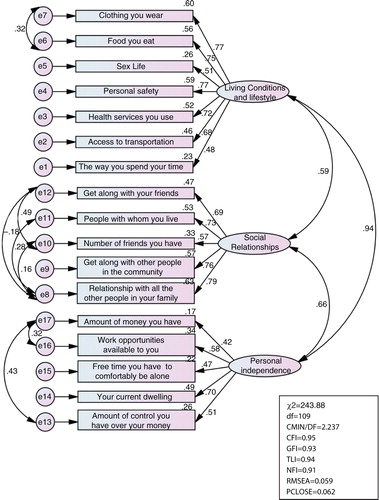 Fig. 2 Confirmatory factor analyses: respecified model.