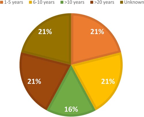 Figure 4. Characterization of the sample interviewed by years of experience.