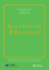 Cover image for Accounting Education, Volume 25, Issue 5, 2016