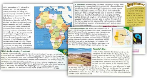 Figure 4. Extracts from Geography Quest 6th Class (61) and Small World 5th Class (95–97) Left to Right.