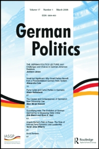 Cover image for German Politics, Volume 10, Issue 1, 2001