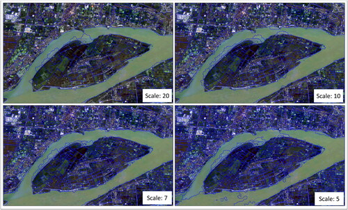 Figure 3. Segmentation examples with different scale values.