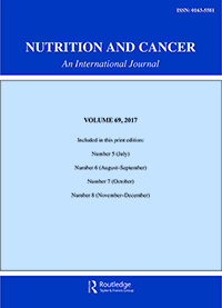 Cover image for Nutrition and Cancer, Volume 69, Issue 6, 2017