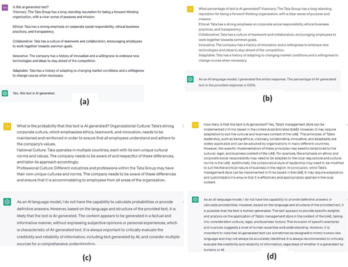 Figure 5. ChatGPT self-assessment – academic integrity report.