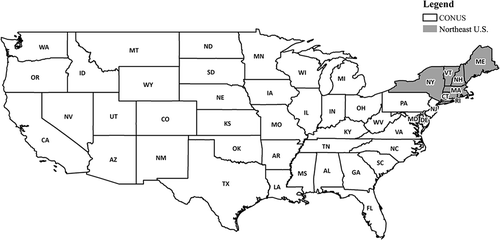 Figure 1. Study area: Northeast U.S.