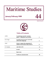 Cover image for Australian Journal of Maritime & Ocean Affairs, Volume 1989, Issue 44, 1989