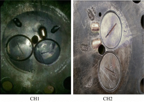 Figure 4 Modified cylinder heads with different numbers of grooves and bridges.