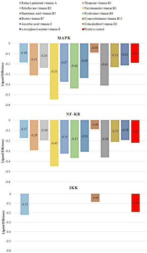 Figure 3. Putative ligand efficiency of vitamins against selected targets related to IR.