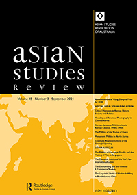 Cover image for Asian Studies Review, Volume 45, Issue 3, 2021
