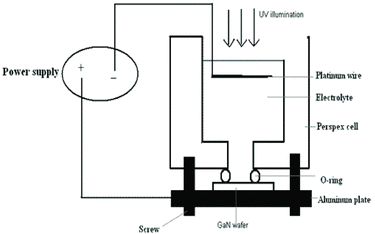 Figure 1. Schematic of UV-assisted electrochemical etching apparatus.