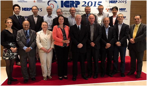 Figure 5. Bill Morgan with Simon D. Bouffler, Werner Rühm, Sisko Salomaa, and other ICRP Committee 1 members at ICRP’s Third International Symposium on the System of Radiological Protection. Photo taken in Seoul, Korea, on 19 October 2015.