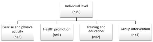 Figure 2. Individual-level interventions reported in the older worker literature.