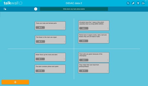 Figure 1. Recreation of Talkwall: the teacher focusing on a group’s wall.