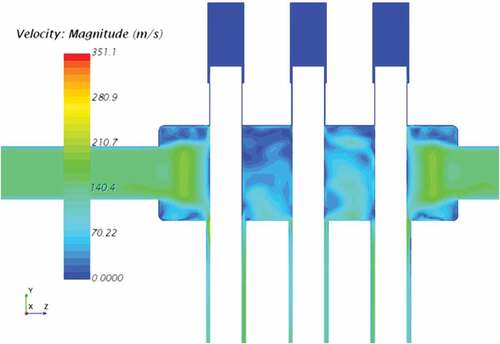 Fig. 20. Heat exchanger cap stagnation for air working fluid.