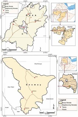 Figure 1. Map of the study areas.