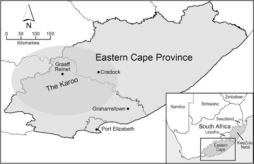 Figure 1. Eastern Cape province, showing location of the Karoo.