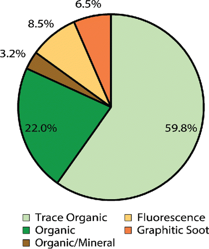 Figure 5. CC-Raman identified clusters for aerosol particles from the ambient SOAS samples.