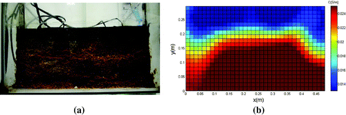 Figure 12. (a) Third experimental arrangement. (b) Reconstructed image of experimental data.