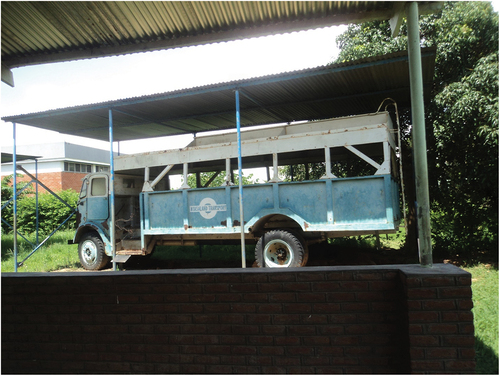 Figure 4. Open air exhibition of an old bus at Museum of Malawi. Photo by author.