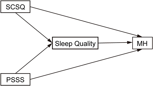 Figure 1 Theoretical framework for the mediating effect of sleep quality.